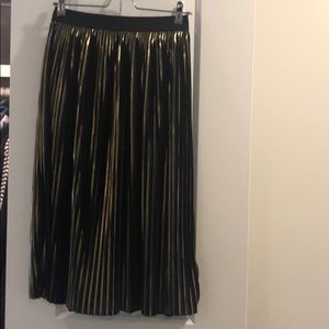 TOPSHOP metallic pleated skirt